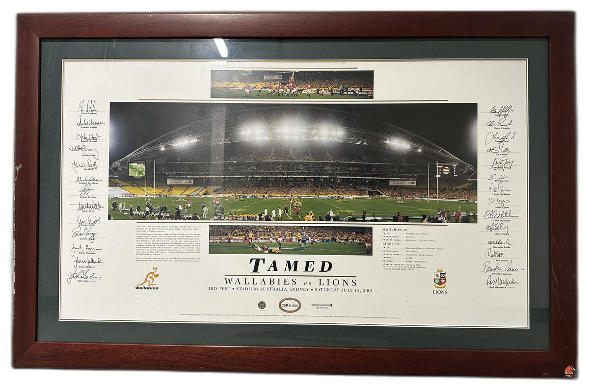 Wallabies v Lions 2001 — 3rd Test Multi-Signed Limited Edition Print 258/500