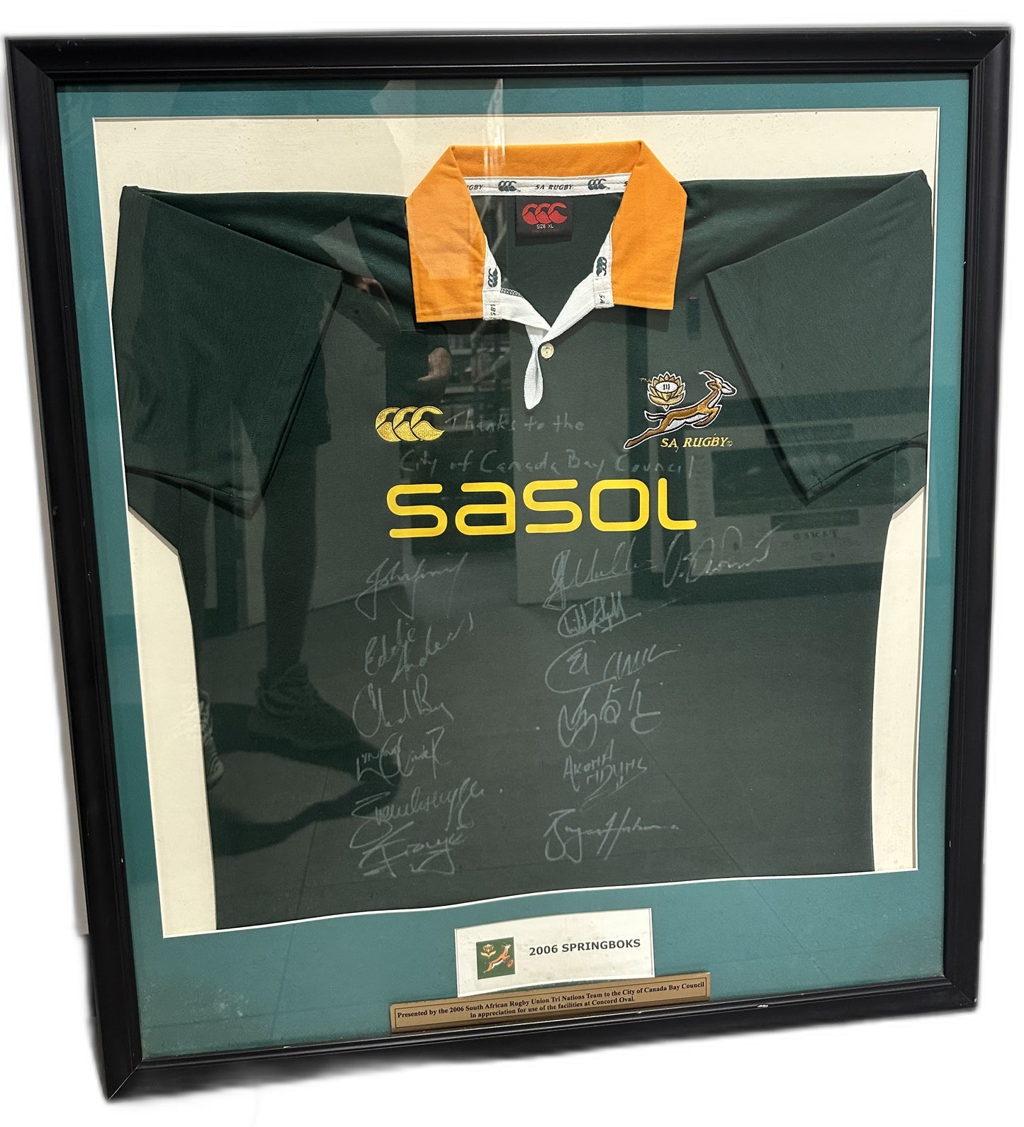2006 Springboks Squad Multi-Signed Canterbury/Sasol Jersey — Tri Nations Tour